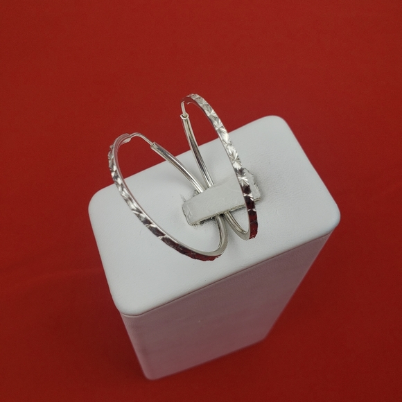 Sterling silver ladies hoop earrings New - Picture 2 of 14
